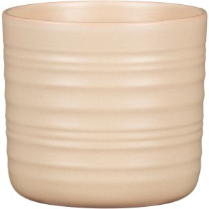 Scheurich vaso per piante 850 Dry Reed, Ø 16.6cm, ceramica, beige con scanalature orizzontali.