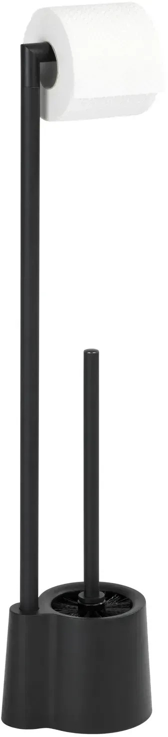 Piantana Portarotolo E Portascopino Relaxdays - Ferro Nero, Con 2 Testine Di Ricambio - Foto 2