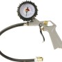 Gonfiatore per pneumatici con manometro per compressori, a forma di pistola, con tubo.
