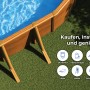 Piscina ovale Gre Mauritius effetto legno, kit completo con sistema di filtraggio e scaletta.