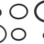 Set di O-ring neri in varie dimensioni per diverse applicazioni.