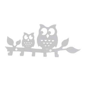 Appendiabiti decorativo a forma di gufo in metallo per cameretta o corridoio.