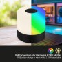 Lampada da tavolo a batteria Brilo Smal nera con RGB e luce bianca calda per illuminazione esterna d'atmosfera.