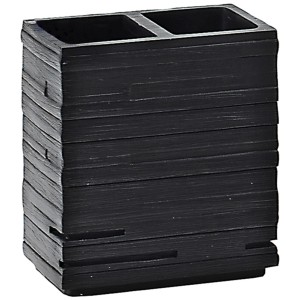 Portaspazzolini t.b.t. nero in plastica con due scomparti.