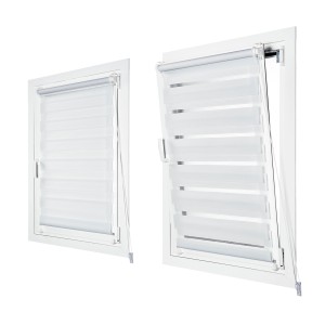 t.b.t. tenda a rullo/pacchetto, decorazione finestra bianca con strisce orizzontali.