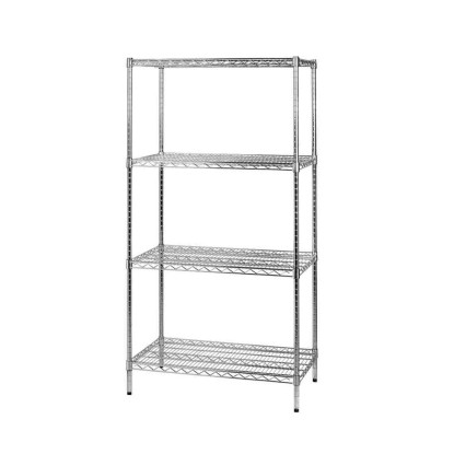 Scaffale filo acciaio cromato 4 ripiani 35,2x90,7x137,2 cm 110 kg/ripiano