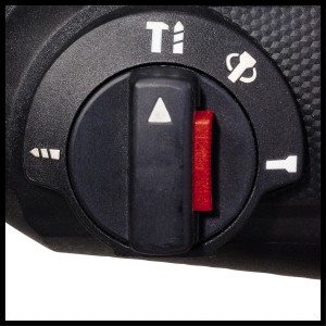 Dettaglio del selettore di funzione sul trapano a percussione a batteria Einhell TE-HD 18/20 Li.