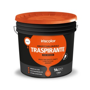 Secchio di pittura per interni bianca Iriscolor, traspirante, 14 litri.