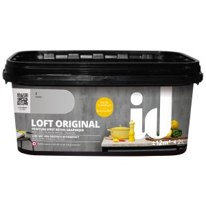 Secchio di pittura effetto decorativo grigia "Loft Original" per effetto cemento, 2 litri.