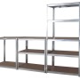 Sistema di scaffalatura in metallo, assemblabile in modo variabile. Ideale per magazzini, cantine o officine.