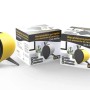 Stufa elettrica portatile t.b.t. in ceramica gialla con confezione.
