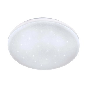 Plafoniera LED bianca con motivo a stelle per montaggio a soffitto.