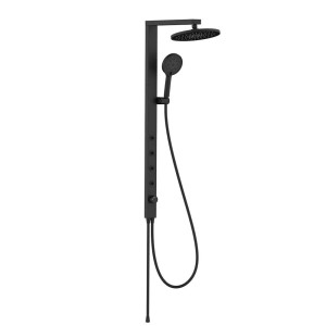 Colonna doccia Aura 3 getti deviatore a 3 vie con bodyjets nero