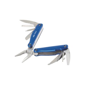 LUX Multitool 12-in-1 Classic, set di attrezzi blu con pinze, coltello, sega e cacciavite.