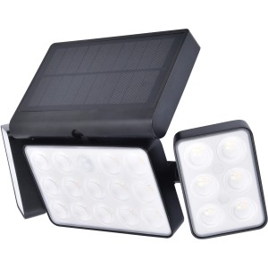 Lutec LED solare Tuda nera con 3 luci e pannello solare.