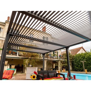 Pergola bioclimatica in alluminio 3660 antracite 360x600 cm