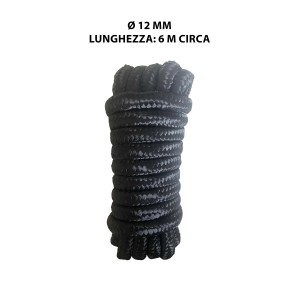 Corda nera t.b.t., lunga circa 6m, per vari fissaggi.