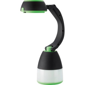 Lampada da borsetta LED nera, utilizzabile come lampada da tavolo, ideale per il campeggio.