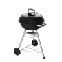 Grill a carbone Weber Compact Kettle 47 cm nero con coperchio, ruote e raccoglicenere.