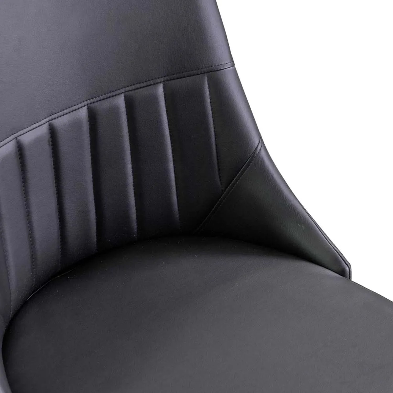 Sedia in ecopelle Oliver nero con struttura nera 48x58xh48/90 cm_6