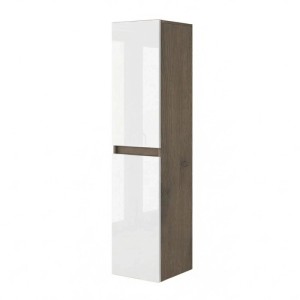 Colonna bagno 2 ante reversibile sospesa L31,4xP33xH130cm noce