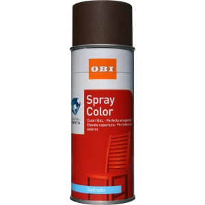 Vernice spray marrone OBI per legno e metallo, finitura satinata.