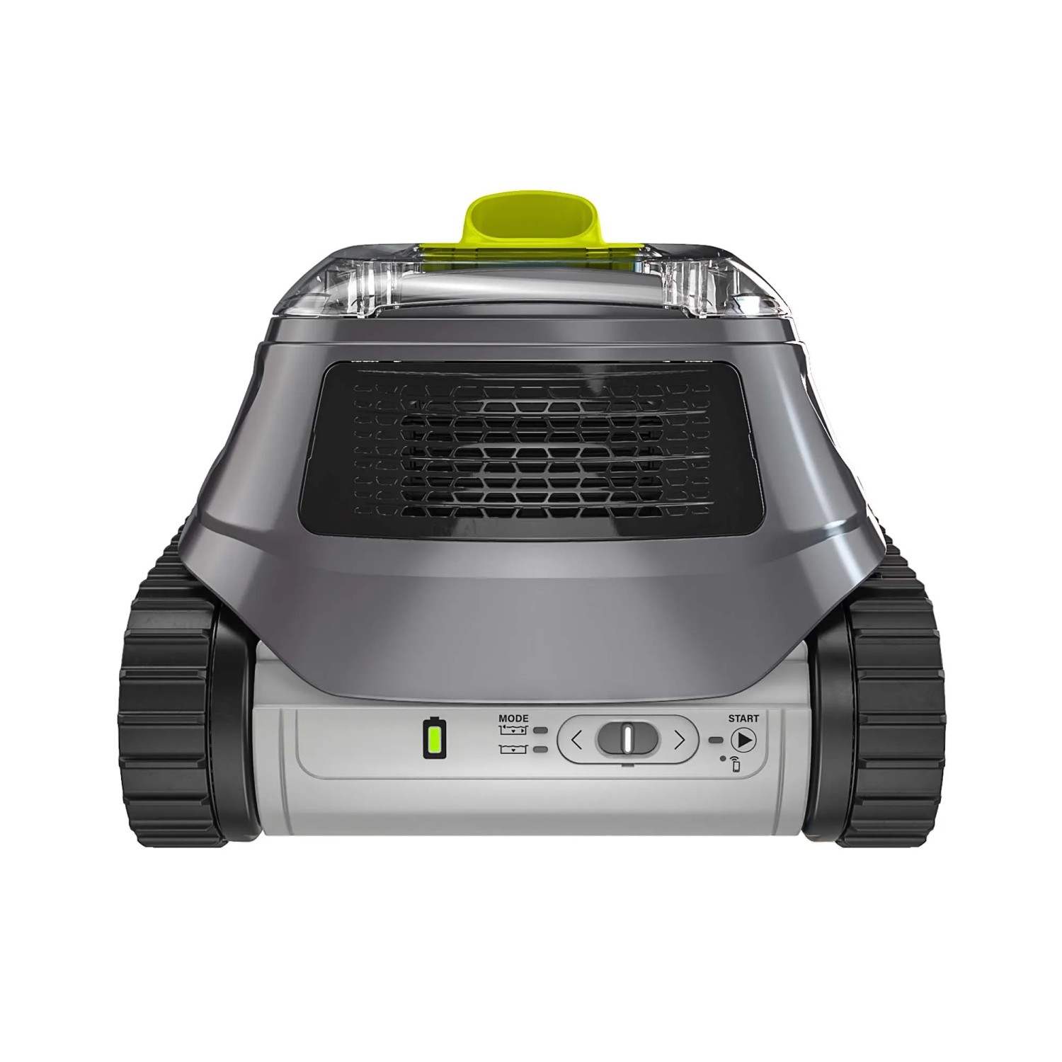 Robot per piscina a batteria Zodiac CNX-Li 5220 iQ, grigio, con cingoli e comandi.