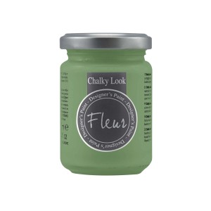 Pittura a gesso verde Fleur in barattolo per progetti fai-da-te.