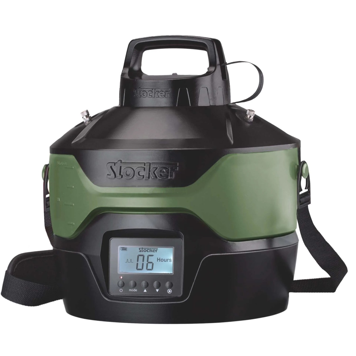 Spruzzatore Stocker con tracolla e display digitale.