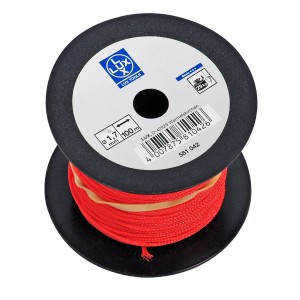 Rotolo di filo per muratore LUX Classic rosso, 100 m, per misurazioni e tracciature.
