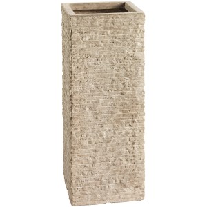 Vaso per piante beige OBI Bernay, alto 50 cm, in fibra di argilla con effetto muratura per esterni.