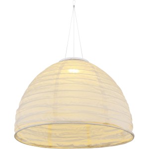 Lampada a sospensione solare a LED Globo bianca in lino, Ø 40 cm, per decorazioni solari d'atmosfera in giardino.
