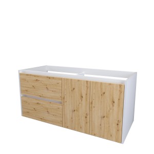 t.b.t. Mobile lavabo per arredo bagno in bianco e effetto legno.