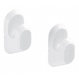 Due ganci a muro bianchi t.b.t. per bagno o cucina.