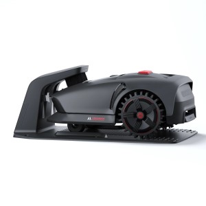 Dreame Mova robot tagliaerba, wireless, per prati fino a 1.000 m², vista laterale.