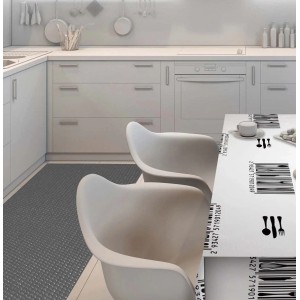 Tappeto cucina in PVC 65x20 cm grigio