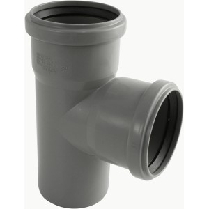 Giunto semplice Marley HT DN 90/90, 87 gradi, per tubi di scarico interni, grigio polvere.