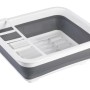 Scolapiatti pieghevole Wenko grigio/bianco per cucina e campeggio.