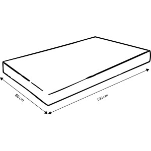 Schizzo di un materasso (80x190 cm) per letti. Categoria: Biancheria da letto.