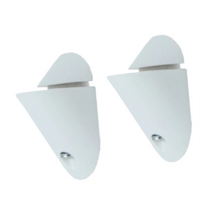 Due supporti per mensole t.b.t. bianchi per scaffali a muro.