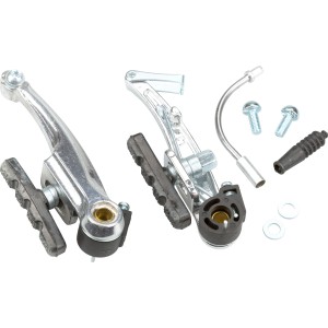 Set freni per bicicletta per riparazione e sostituzione, color argento con accessori.