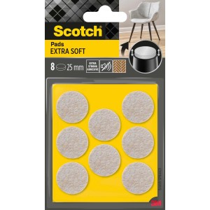 Scotch Pads Extra Soft, 8 feltrini, diametro 25mm per mobili.