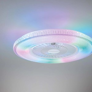 Plafoniera LED ventilatore Borea 46W 5500LM CCT dimm 59,5x15,5 cm bianco