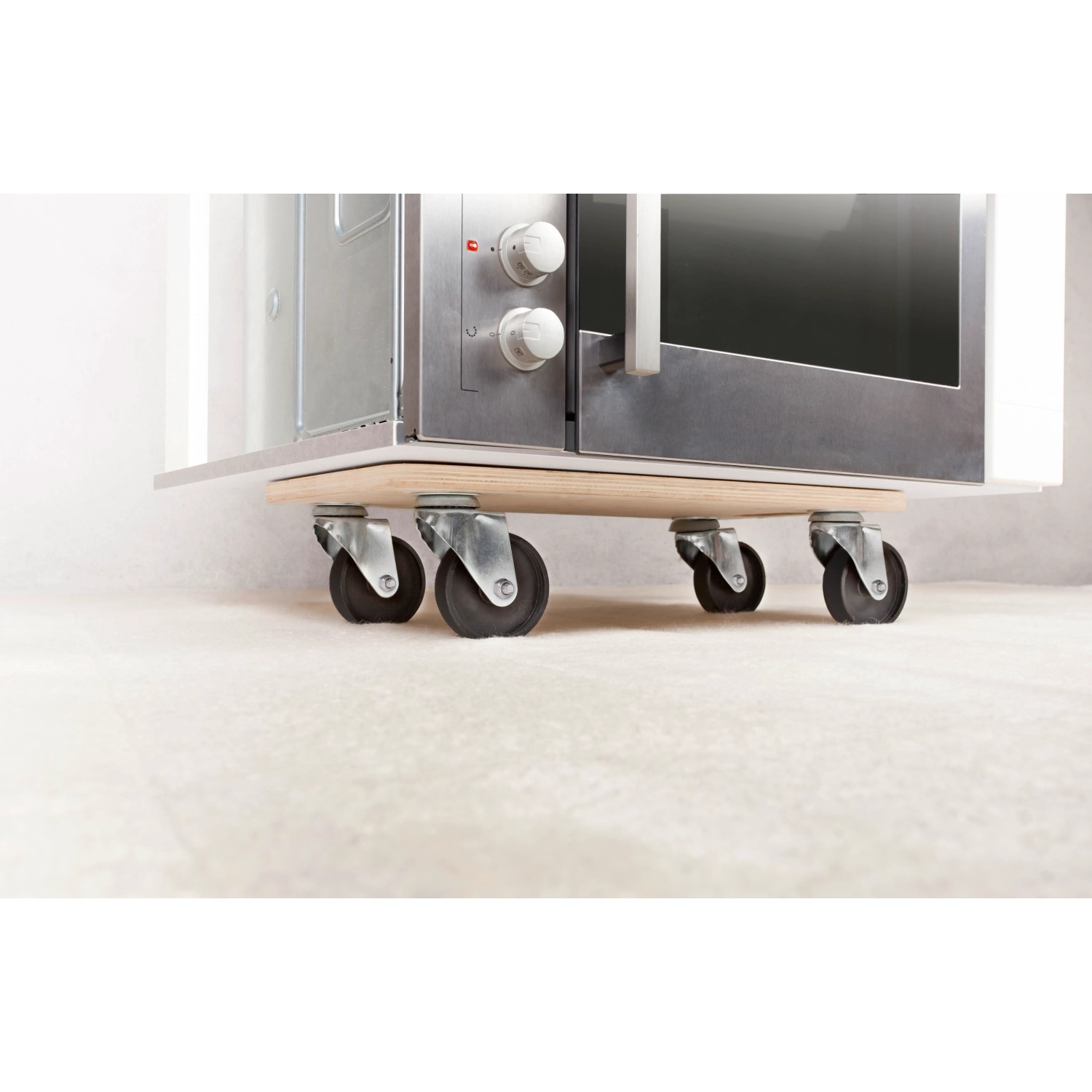 Carrello Trasporto TR-300 ST - Portata 300 Kg, Ruote Gommate Girevoli, Dimensioni 90x60 Cm, Con Manico