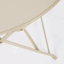 Dettaglio: Tavolo rotondo del set bistrot AUSTIN in acciaio, beige. Set di mobili da giardino per terrazza e balcone.