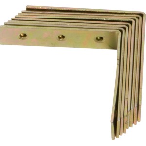 8 pz. staffa angolare 80x80x18 mm, zincata gialla, per strutture in legno.