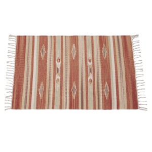 Tappeto t.b.t. con motivo a righe e frange.