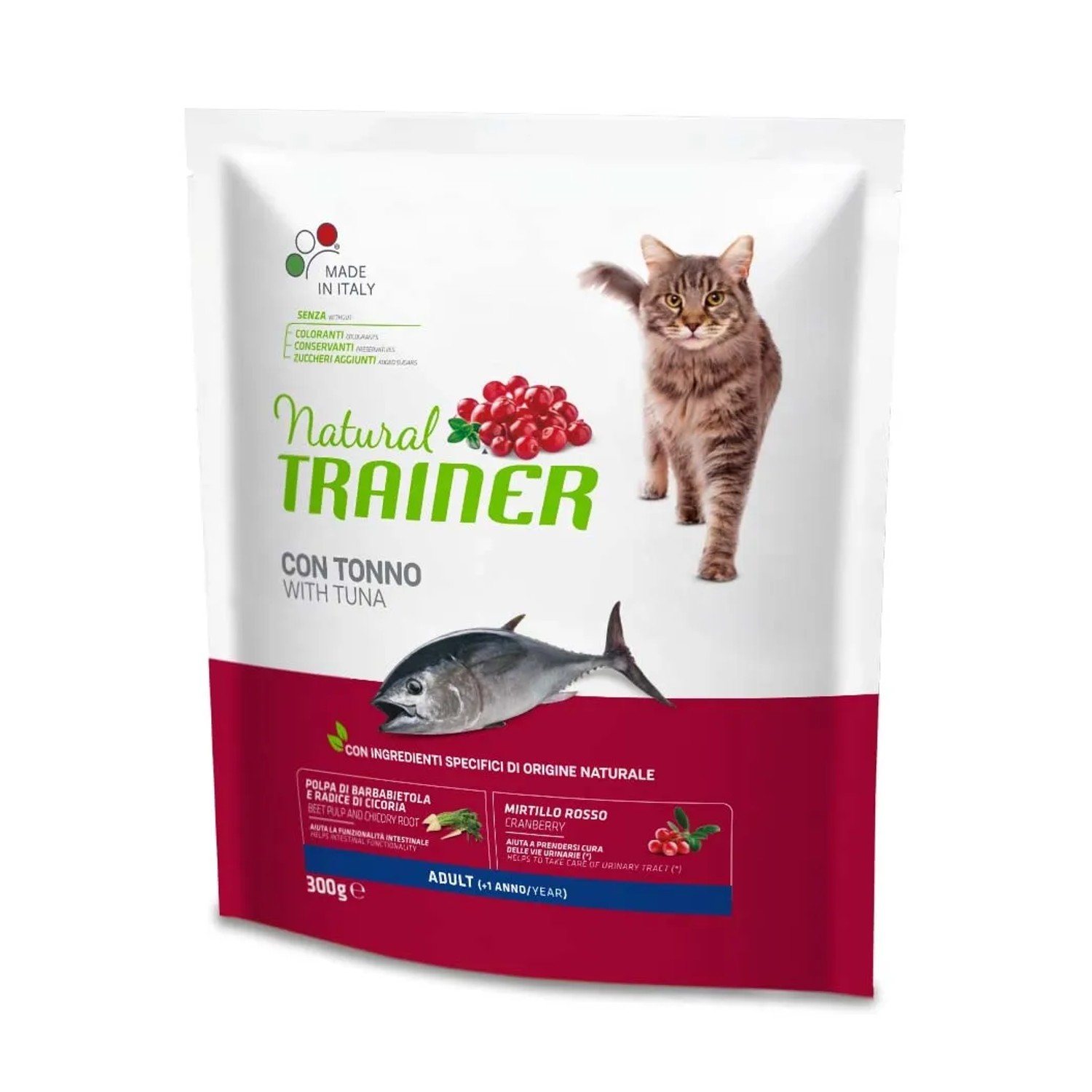 Natural Trainer cibo secco per gatti con tonno, sacco.