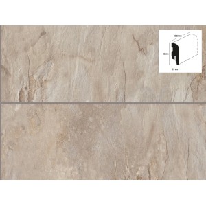 Battiscopa Indian Slate, 60x20x2600 mm, zoccolino in HDF effetto ardesia con canalina per cavi.