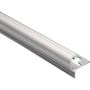 Profilo per scale in alluminio, argento anodizzato opaco, 12 mm x 0,9 m.